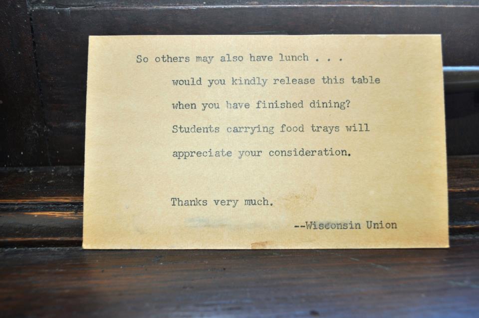 card from 1940s Paul Bunyan Room