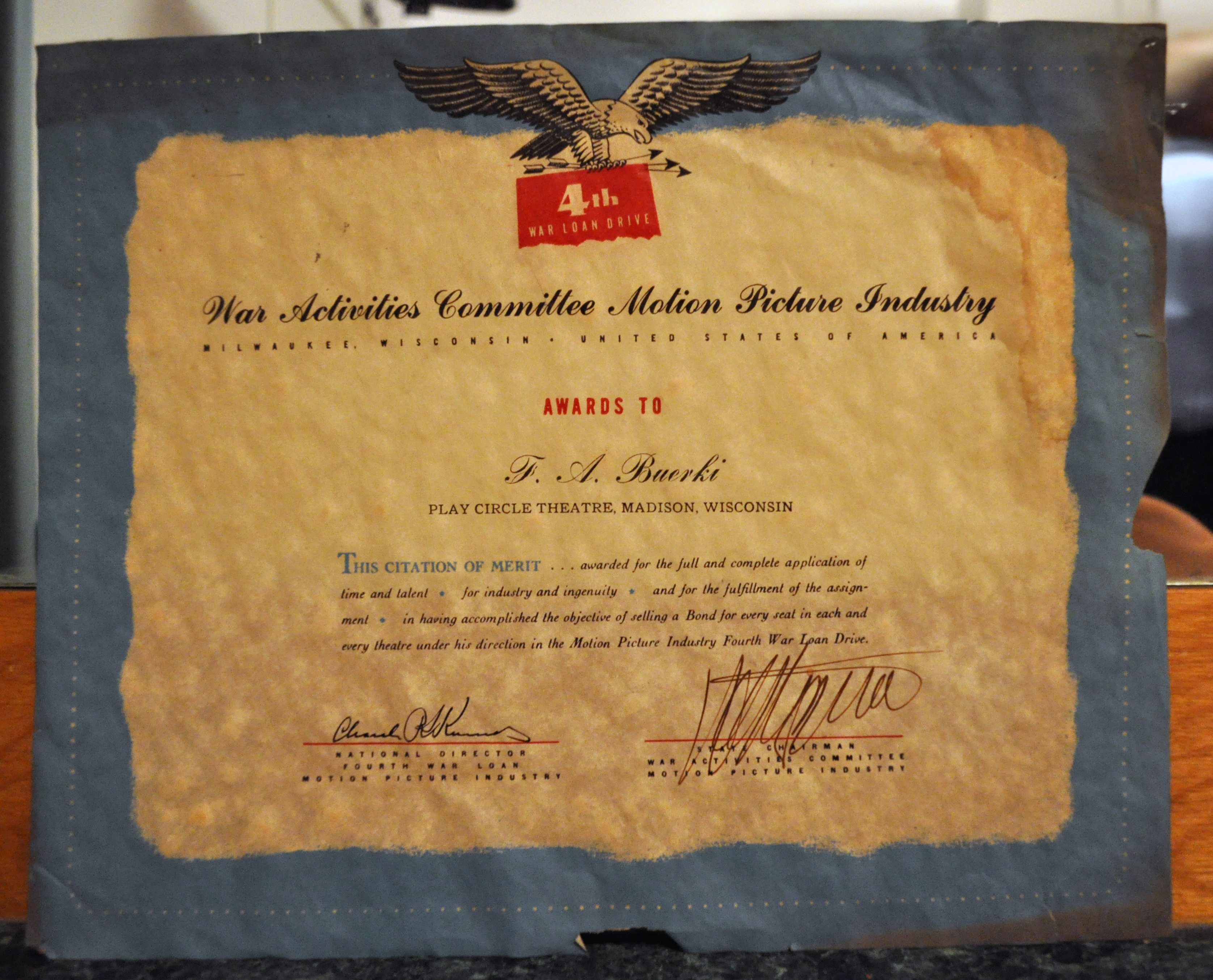 Hidden Treasures: certificates for war bond sales