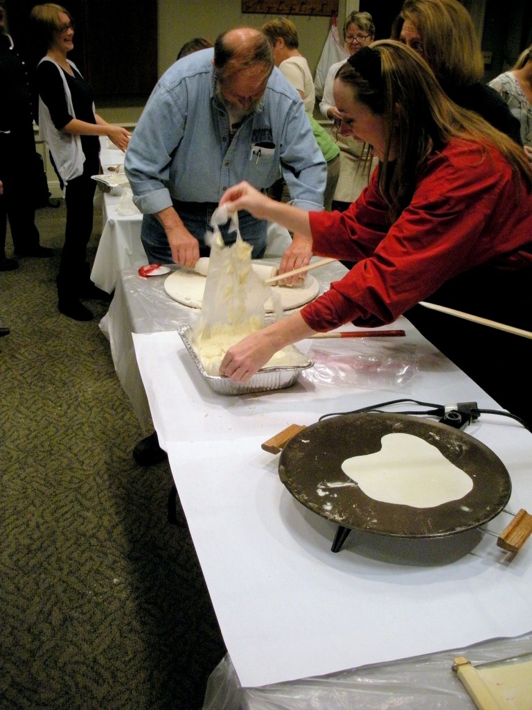 Kris making Lefse