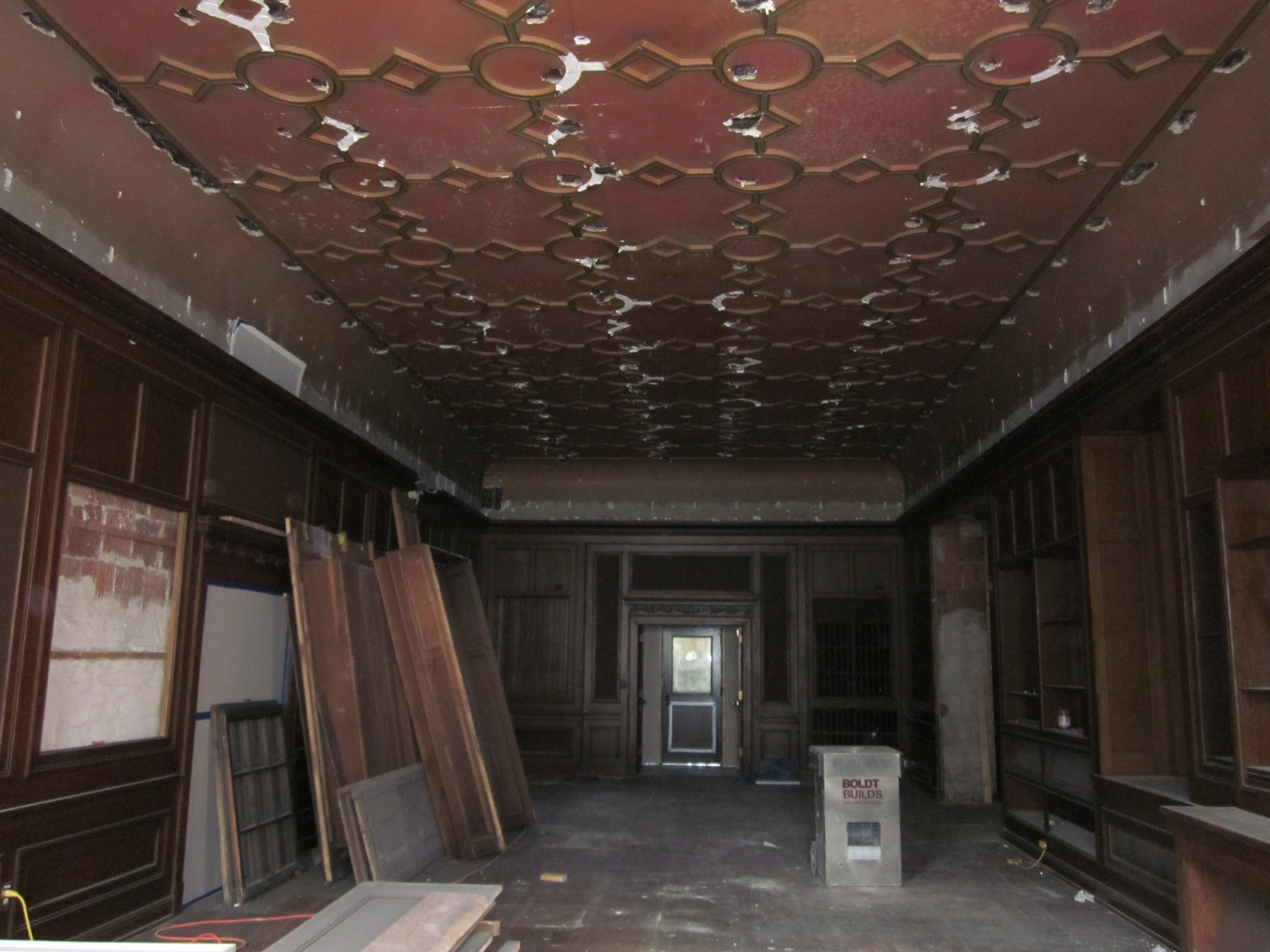 Hidden Treasures: Ornate ceiling uncovered in Hamel Library