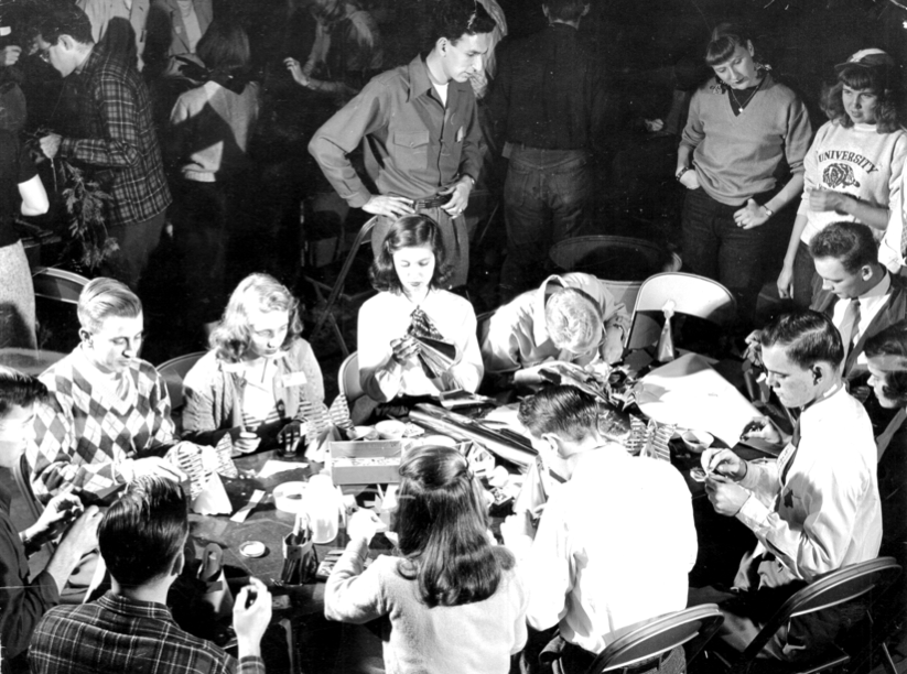 Throwback Thursday: Making Ornaments, Christmas Decorating Party, 1949